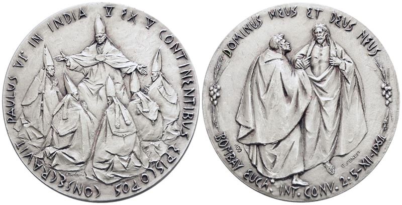 Vaticano. Paolo Vi (1963-1978). Medaglia Viaggio in India 1964. Opus: Manfrini, Senesi. Ag. 44,5m...