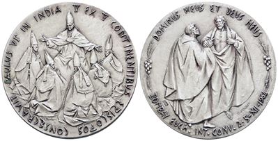 Vaticano. Paolo Vi (1963-1978). Medaglia Viaggio in India 1964. Opus: Manfrini, Senesi. Ag. 44,5m...