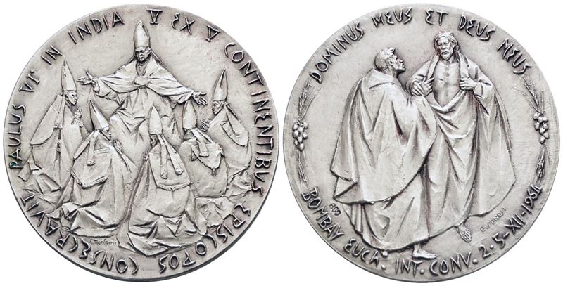 Vaticano. Paolo Vi (1963-1978). Medaglia Viaggio in India 1964. Opus: Manfrini, Senesi. Ag. 44,5m...