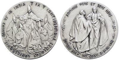 Vaticano. Paolo Vi (1963-1978). Medaglia Viaggio in India 1964. Opus: Manfrini, Senesi. Ag. 44,5m...