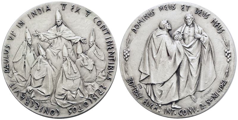 Vaticano. Paolo Vi (1963-1978). Medaglia Viaggio in India 1964. Opus: Manfrini, Senesi. Ag. 44,5m...