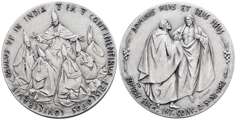 Vaticano. Paolo Vi (1963-1978). Medaglia Viaggio in India 1964. Opus: Manfrini, Senesi. Ag. 44,5m...