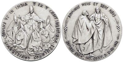 Vaticano. Paolo Vi (1963-1978). Medaglia Viaggio in India 1964. Opus: Manfrini, Senesi. Ag. 44,5m...