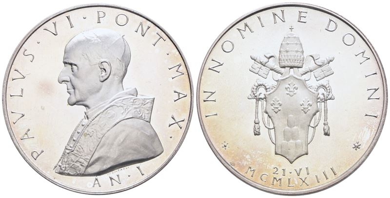 Vaticano. Paolo Vi (1963-1978). Medaglia 1963 "elezione al Pontificato". Ag. 44mm; 33gr. Fdc