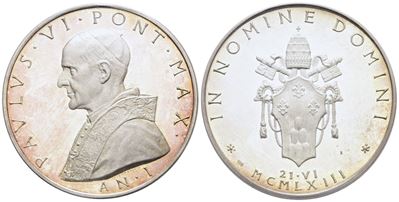 Vaticano. Paolo Vi (1963-1978). Medaglia 1963 "elezione al Pontificato". Ag. 44mm; 35gr. Fdc