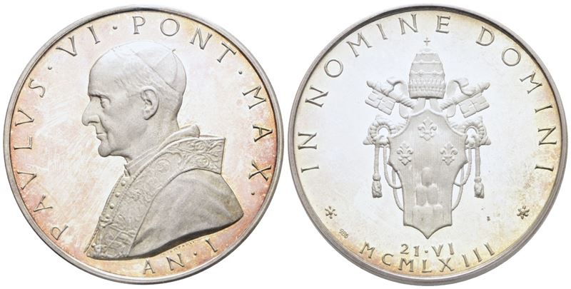 Vaticano. Paolo Vi (1963-1978). Medaglia 1963 "elezione al Pontificato". Ag. 44mm; 35gr. Fdc