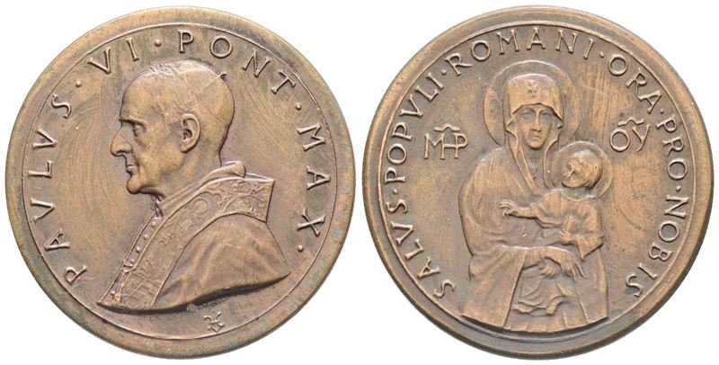 Vaticano. Paolo Vi (1963-1978). Medaglia "salus Populi Romani". Ae. 33mm; Fdc