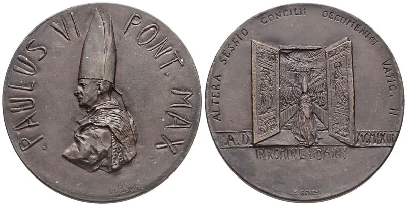 Vaticano. Paolo Vi (1963-1978). Medaglia 1963 "concilio Ecumenico Vaticano II" Ae; 44mm. Fdc