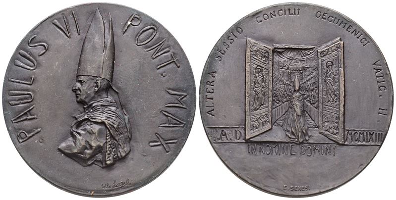 Vaticano. Paolo Vi (1963-1978). Medaglia 1963 "concilio Ecumenico Vaticano II" Ae; 44mm. Fdc