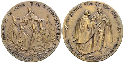 Vaticano. Paolo Vi (1963-1978). Medaglia 1964 "viaggio in India". Ae. 44mm; Fdc