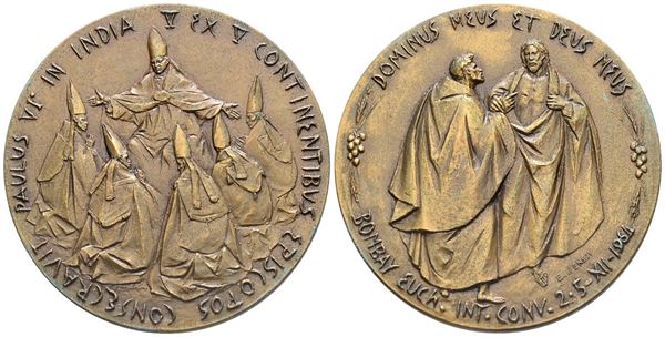 VATICANO. Paolo VI (1963-1978). Medaglia 1964 "Viaggio in India". Ae. 44mm; FDC