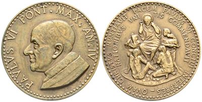 Vaticano. Paolo Vi (1963-1978). Medaglia 1967 "partecipazione Assemblea Nazioni Unite". Ae. 44mm;...
