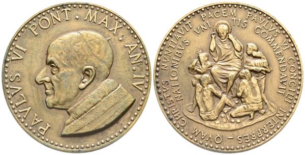 VATICANO. Paolo VI (1963-1978). Medaglia 1967 "Partecipazione assemblea Nazioni Unite". Ae. 44mm; FDC