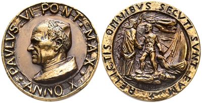 Vaticano. Paolo Vi (1963-1978). Medaglia 1972, Anno X. Ae. 45mm; Fdc
