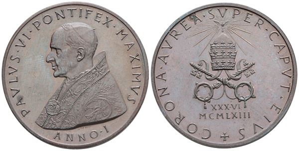 VATICANO. Paolo VI (1963-1978). Medaglia 1963 "Elezione al pontificato". Ae. 44mm; FDC