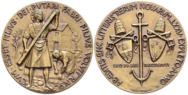 Vaticano. Paolo Vi (1963-1978). Medaglia 1966 "per i 75 Anni dalla Enciclica Rerum Novarum". Ae. ...
