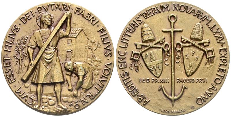Vaticano. Paolo Vi (1963-1978). Medaglia 1966 "per i 75 Anni dalla Enciclica Rerum Novarum". Ae. ...