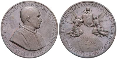 Vaticano. Pio XII (1939-1958), Medaglia 1956 "omaggio del Mondo al Pontificato". Ae; 44mm; Fdc