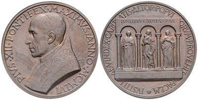 Vaticano. Pio XII (1939-1958), Medaglia 1956 "per gli 80 Anni del Pontefice". Ae; 44mm; Fdc