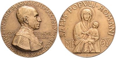 Vaticano. Pio XII (1939-1958). Medaglia 1949 per Li 50 Anni di Sacerdozio. Opus: Mistruzzi. Ae; 6...