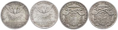 Vaticano. Sede Vacante (1939). 10 Lire 1939. Lotto di 2 Esemplari. Gig. 94; Ag; 10gr.