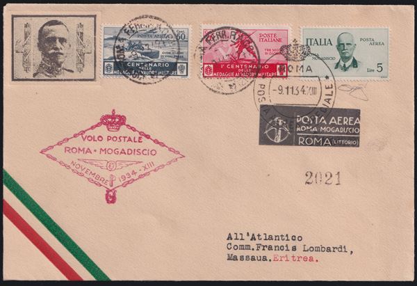 Kingdom - Postal History, Rome-Massawa Flight