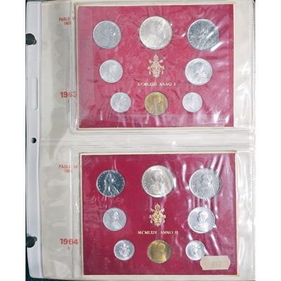 Vaticano. Paolo Vi (1963-1978). Lotto di 16 Serie Divisionali in Astuccio Dall'anno i al XV, con ...