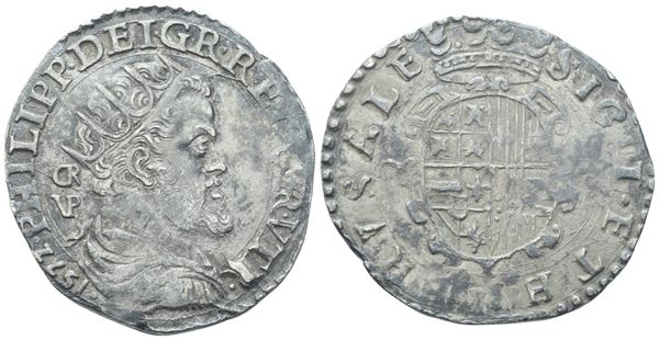 NAPOLI. Regno di Napoli. Filippo II di Spagna (1556-1598). Tarì 1572; Ag (5,93 g; 27 mm)