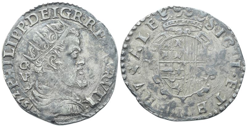NAPOLI. Regno di Napoli. Filippo II di Spagna (1556-1598). Tarì 1572; Ag (5,93 g; 27 mm)