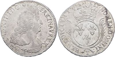 Francia, Nantes, Luigi XIV, Écu aux palmes, 1694 T (Argento, 27,19 g)