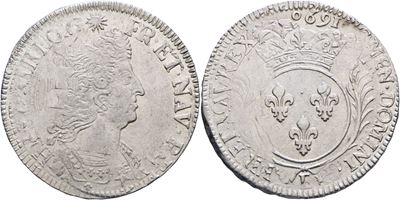 Luigi XIV, Écu aux palmes (Tours), 1694