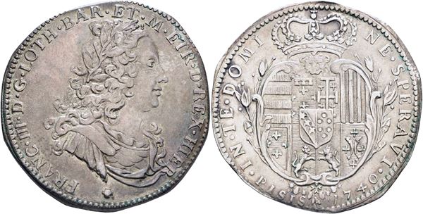 FIRENZE. Granducato di Toscana. Francesco II di Lorena (1737-1765). Mezzo francescone da 5 paoli 1740; Ag (13,50 g)