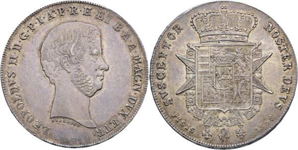 FIRENZE. Granducato di Toscana. Leopoldo II di Lorena (1824-1859). Francescone da 10 Paoli 1858; Ag (27,5 g)