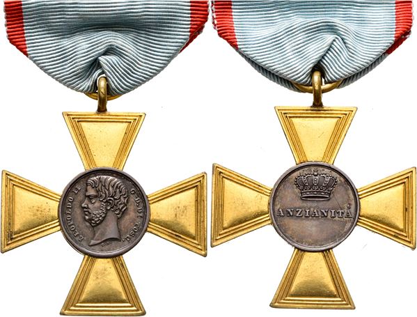 FIRENZE. GRANDUCATO DI TOSCANA. Leopoldo II (1824-1859). Medaglia croce di anzianità (1850) per i 30 anni di servizio militare
