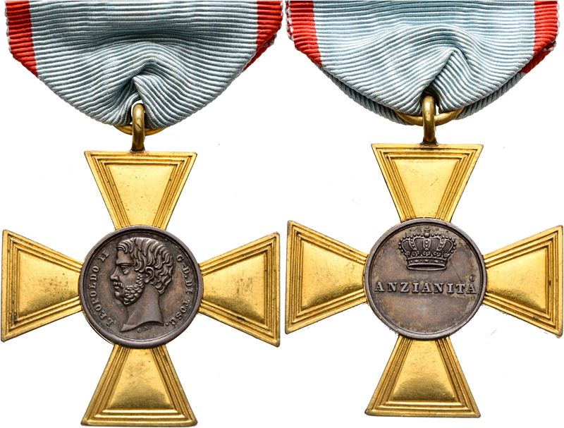 Leopoldo II di Toscana, Medaglia a croce di anzianità per 30 anni di servizio militare (1850)