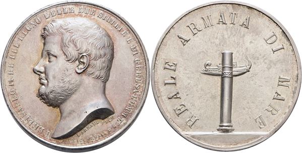 NAPOLI. REGNO DELLE DUE SICILIE. Ferdinando II di Borbone (1830-1859). Medaglia per la Reale Armata di Mare (1849); Ag (110,6 g; 46 mm)