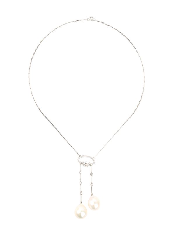 Girocollo in oro con perle e diamanti
