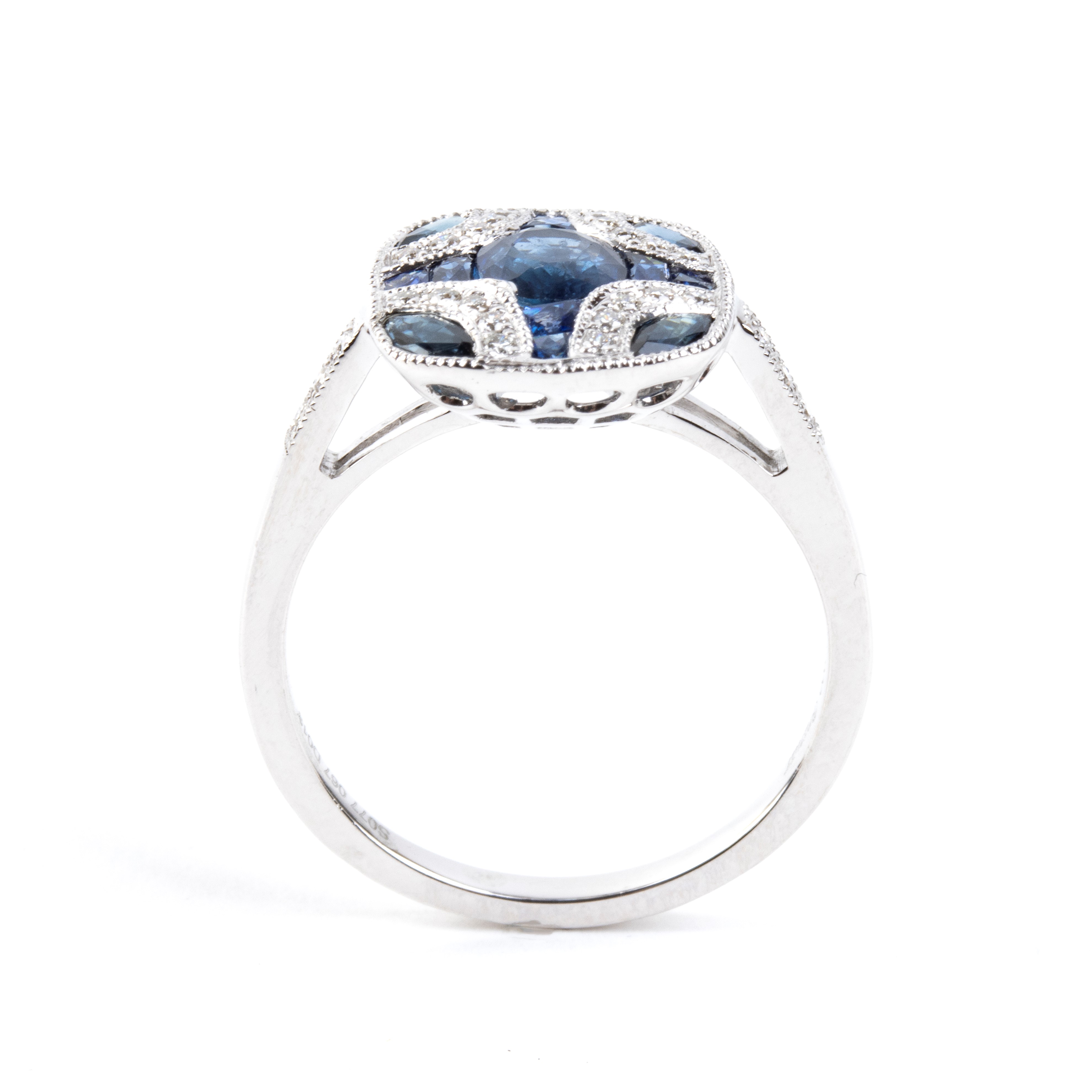 Branar Paris - BRANAR, Anello in platino con zaffiri e diamanti