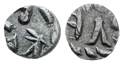 India. Princely States. Fanam., XIX Secolo Ag; 0,30gr: Bb