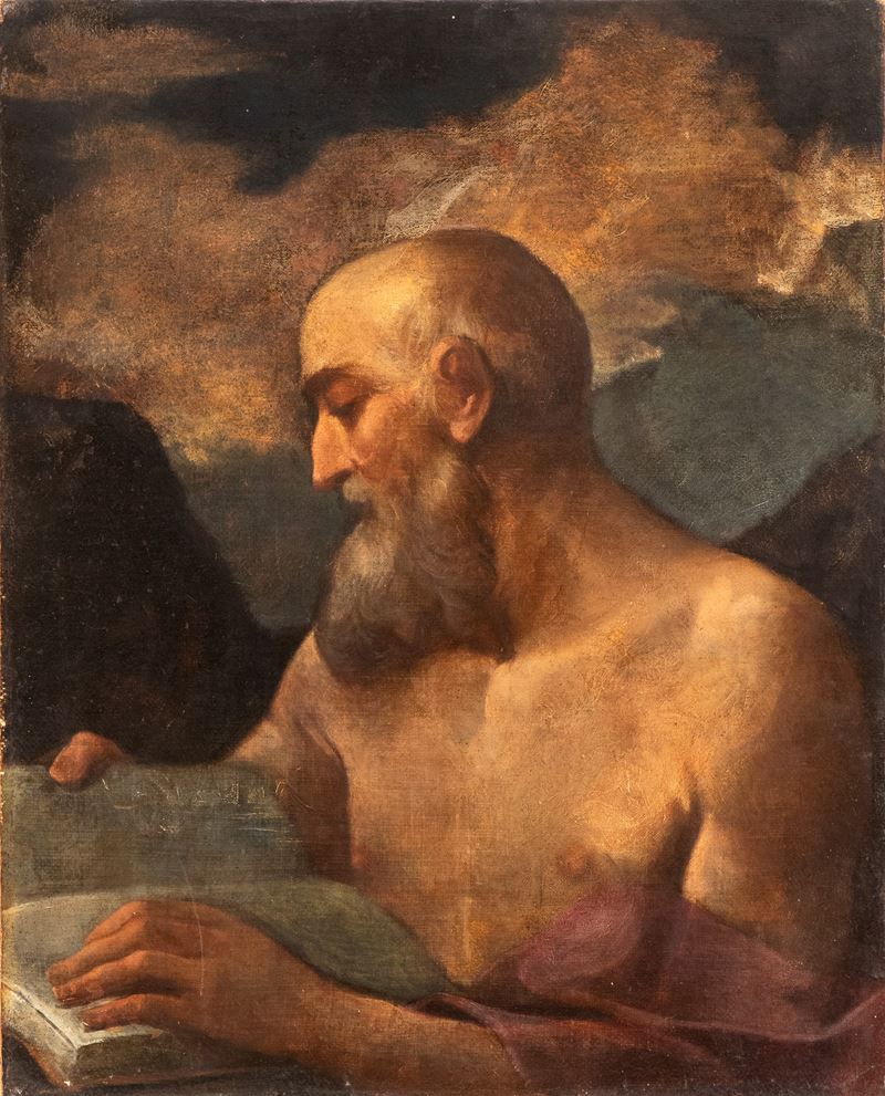 Artista Emiliano, XVII - XVIII Secolo - Olio su tela, San Girolamo
