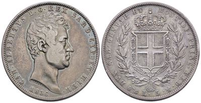 Regno di Sardegna. Genova. Carlo Alberto (1831-1849). 5 Lire 1832. Ag (25 G; 36,7 MM). Gig. 63. Q...