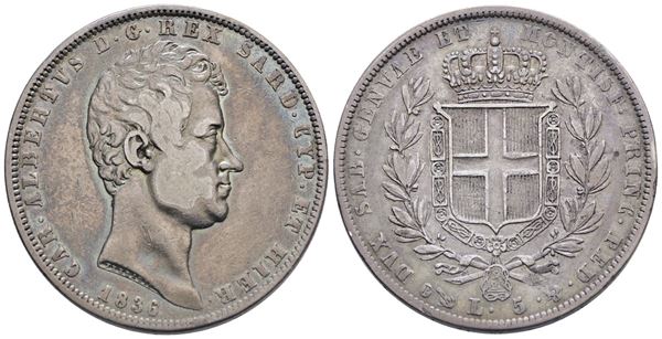 REGNO DI SARDEGNA. GENOVA. Carlo Alberto (1831-1849). 5 lire 1832. Ag (25 g; 36,7 mm). Gig. 63. qBB