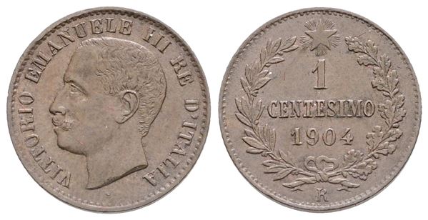 REGNO D'ITALIA. Vittorio Emanuele III (1900-1943). Centesimo 1904. Cu. 1gr. Gig.309. FDC