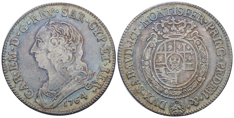Regno di Sardegna. Torino. Carlo Emanuele III (1730-1773). Mezzo Scudo 1756. Ag. 17,45gr. Raro. B...