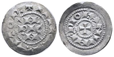 Milano. Enrico II-III-IV di Sassonia (1039-1125). Denaro Scodellato. Ag; 0,68gr; Mir 46. Spl