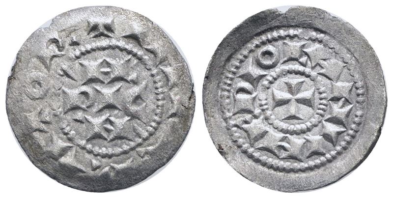 Milano. Enrico II-III-IV di Sassonia (1039-1125). Denaro Scodellato. Ag; 0,68gr; Mir 46. Spl