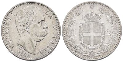 Regno D'italia. Umberto i (1878-1900). 2 Lire 1884. Gig.28; Ag; 10gr. Bb+