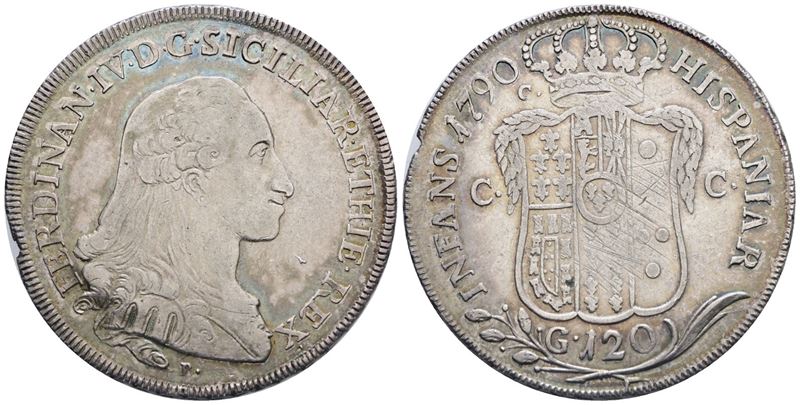 Napoli. Regno di Napoli. Ferdinando IV di Borbone (1759-1799 i Per.). Piastra da 120 Grana 1790 C...