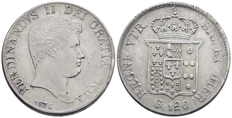 Napoli. Regno delle Due Sicilie. Ferdinando II di Borbone (1830-1859). Piastra da 120 Grana 1834....