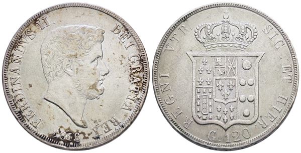 NAPOLI. REGNO DELLE DUE SICILIE. Ferdinando II di Borbone (1830-1859). Piastra da 120 grana 1846. Ag; 27,5gr; Gig.72. BB+